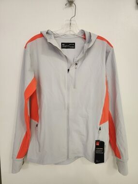 Under Armour Light Gray Jacket with Orange Accent
